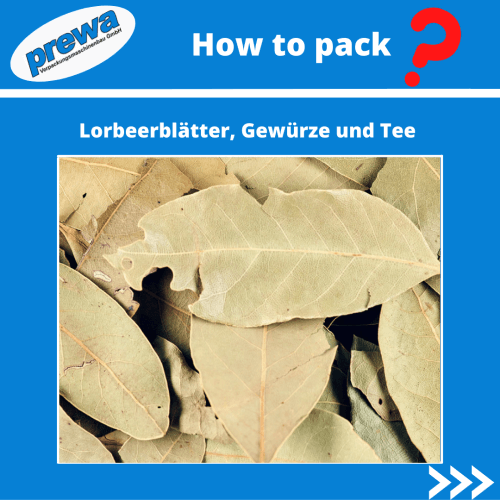 How to pack Gewürze Tee und Lorbeerblätter